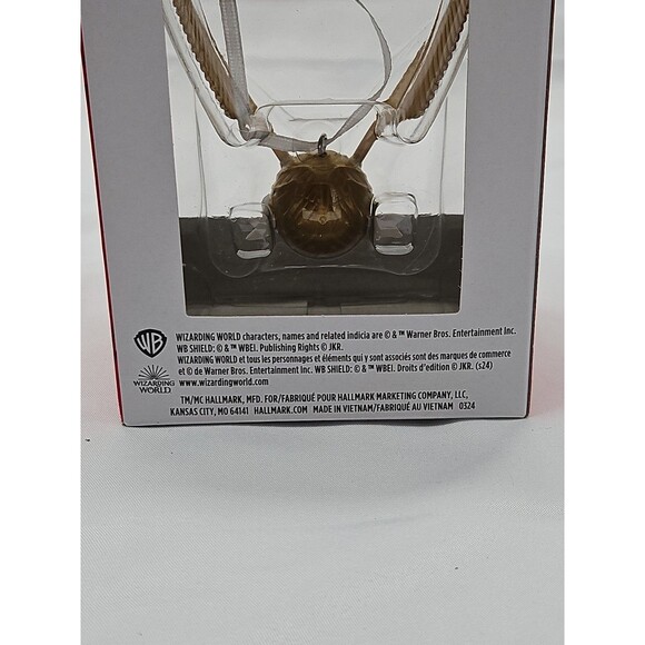 2024 New Hallmark Harry Potter Golden Snitch Red Box Christmas Ornament - Picture 6 of 12